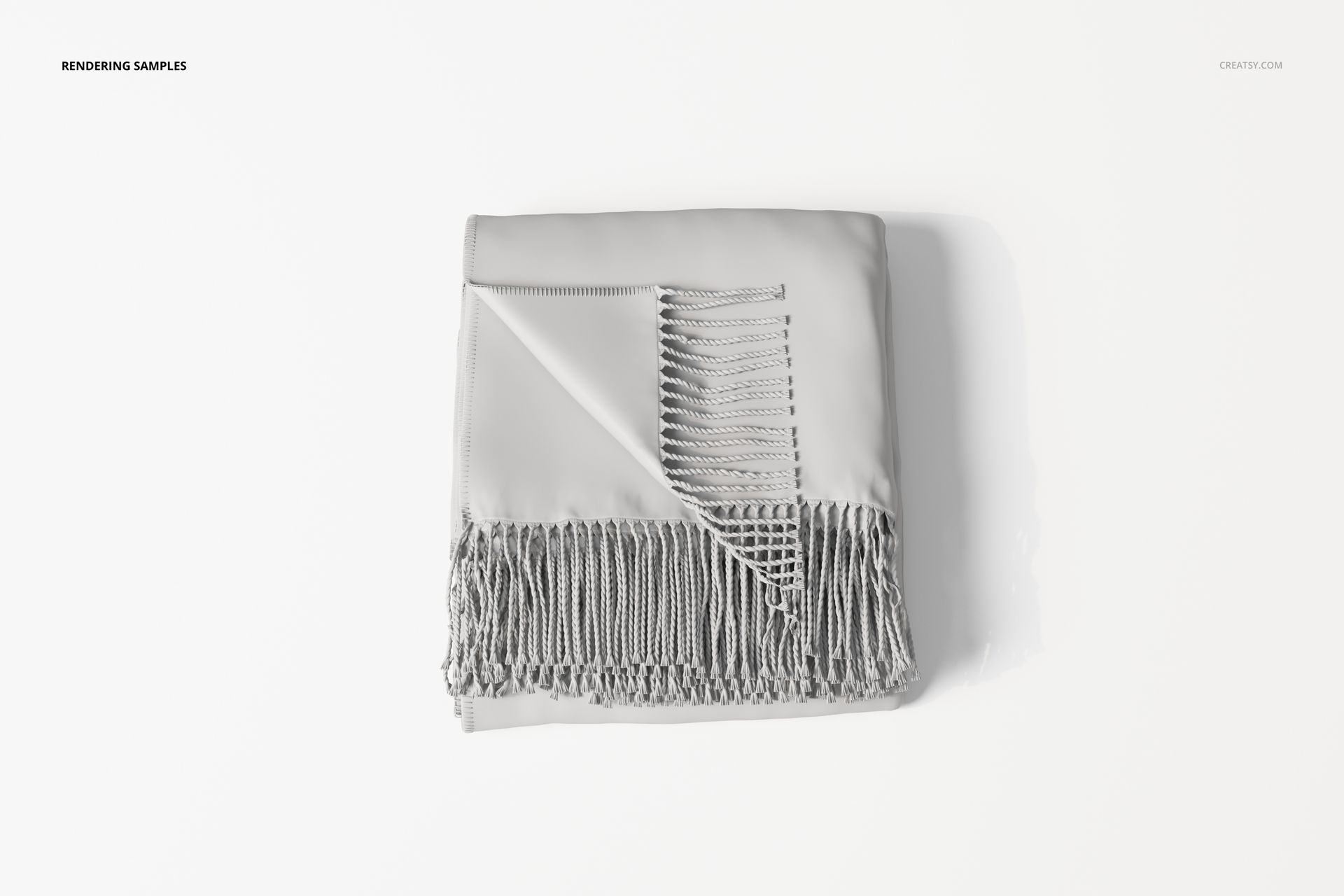 Fringe Blanket with Wrapped Corner 3D Model - mockup screenshot 2