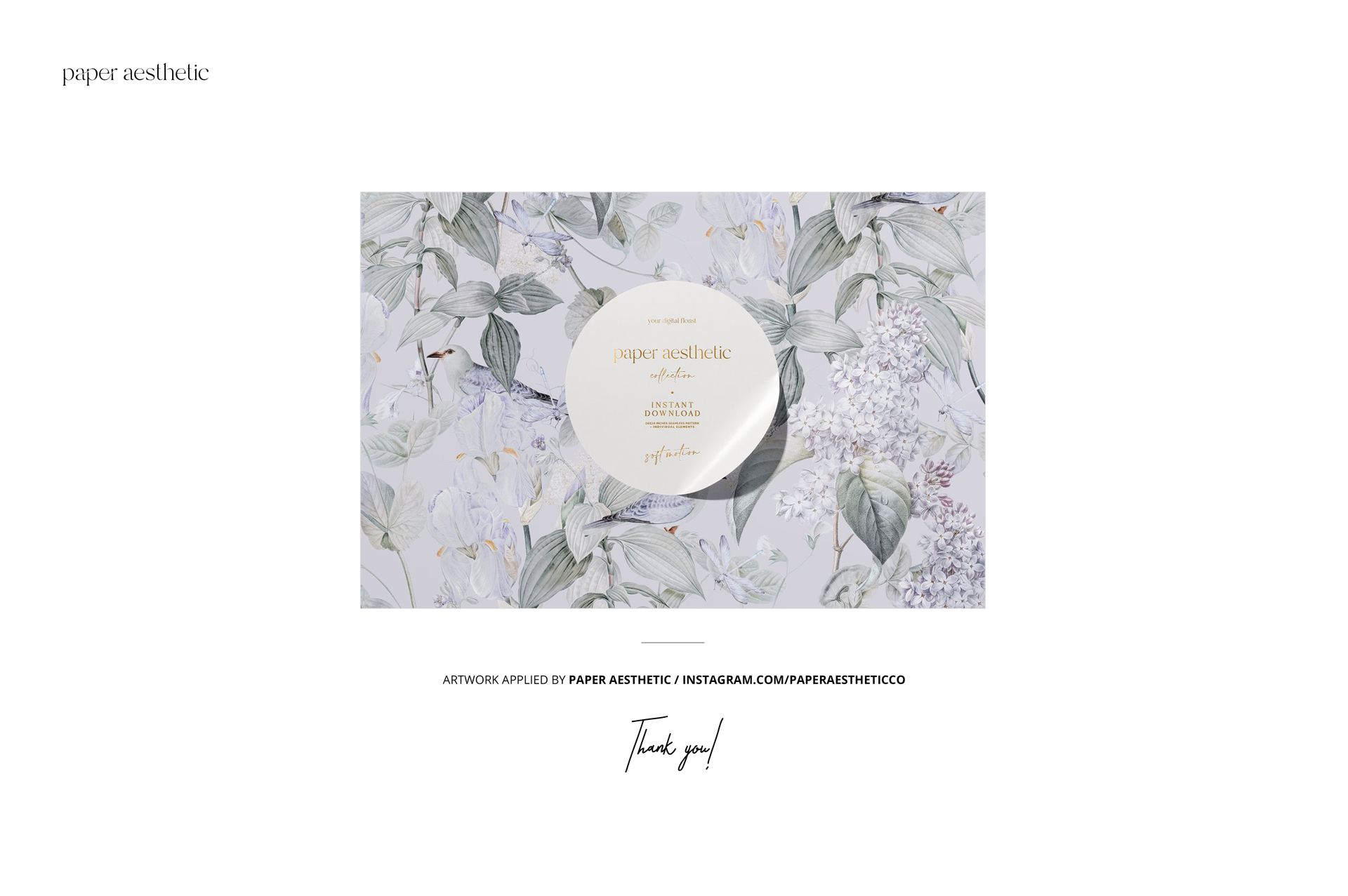 Front view of a classic console mockup featuring a rectangular device with a soft floral pattern and circular label in the center.