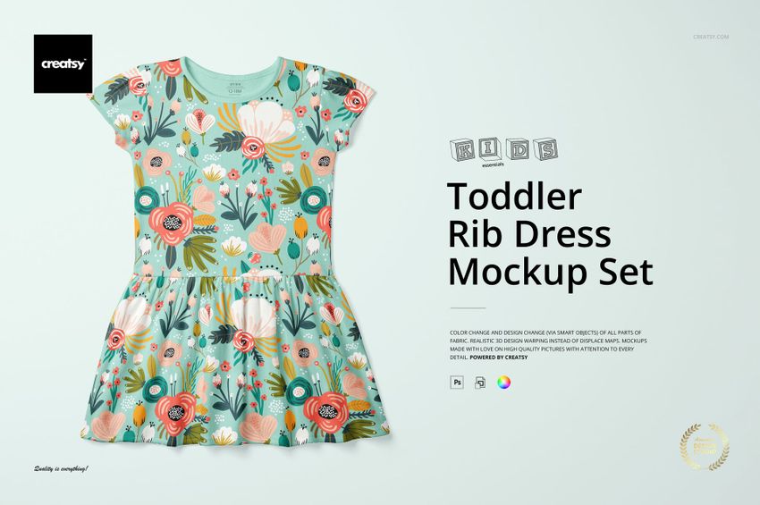 Toddlers Rib Dress Mockup Set - mockup screenshot 1