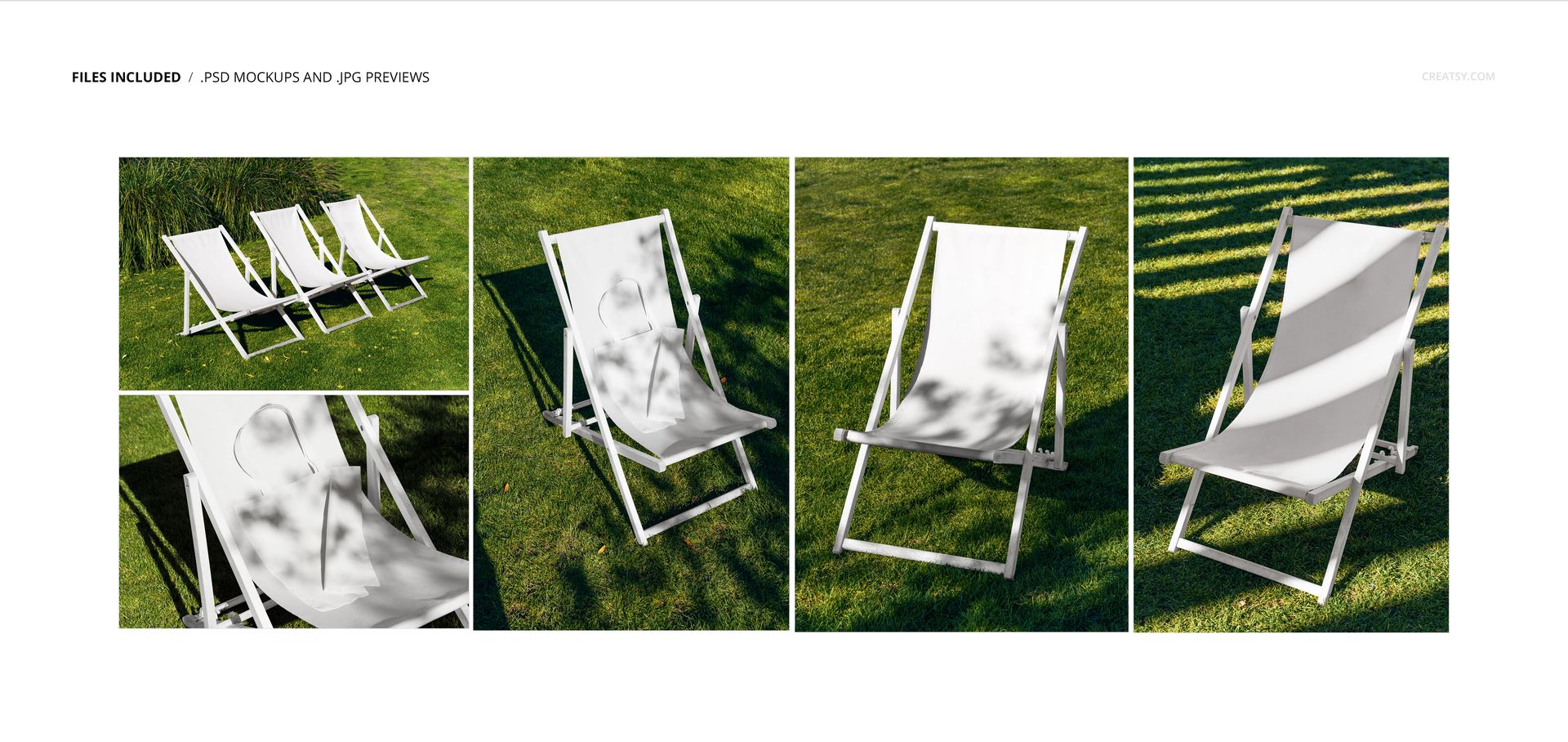 Folding Deck Chair Mockup Set (outdoors) - mockup screenshot 2