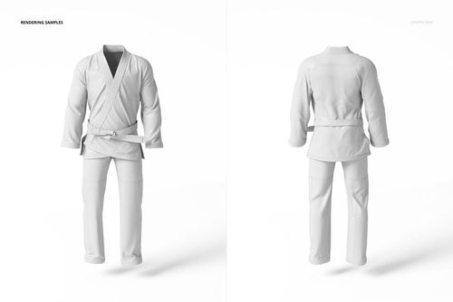 White Brazilian Jiu Jitsu GI uniform displayed on a plain background, shown from front and back perspectives.