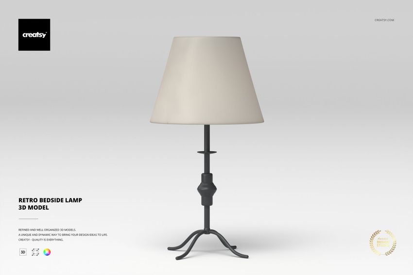 Retro Bedside Lamp 3D Model - mockup screenshot 1