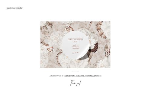Twisted cotton fabric mockup featuring a beige and brown floral pattern, shown from a front perspective on a white background.