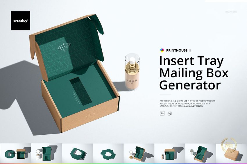 Insert Tray Generator Mailing Box Mockup Set - mockup screenshot 1