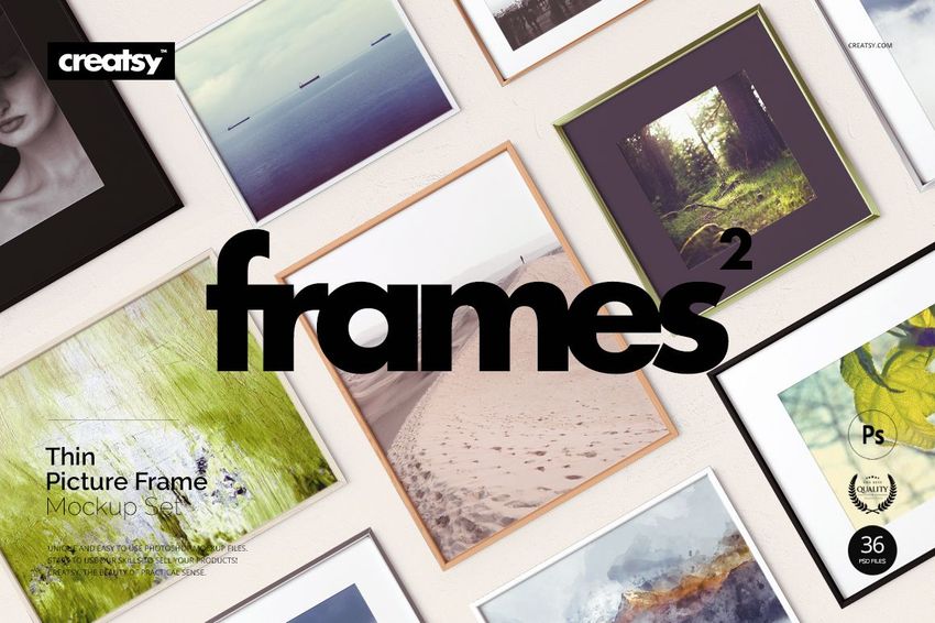 Picture Thin Frame Mockup Set - mockup screenshot 1