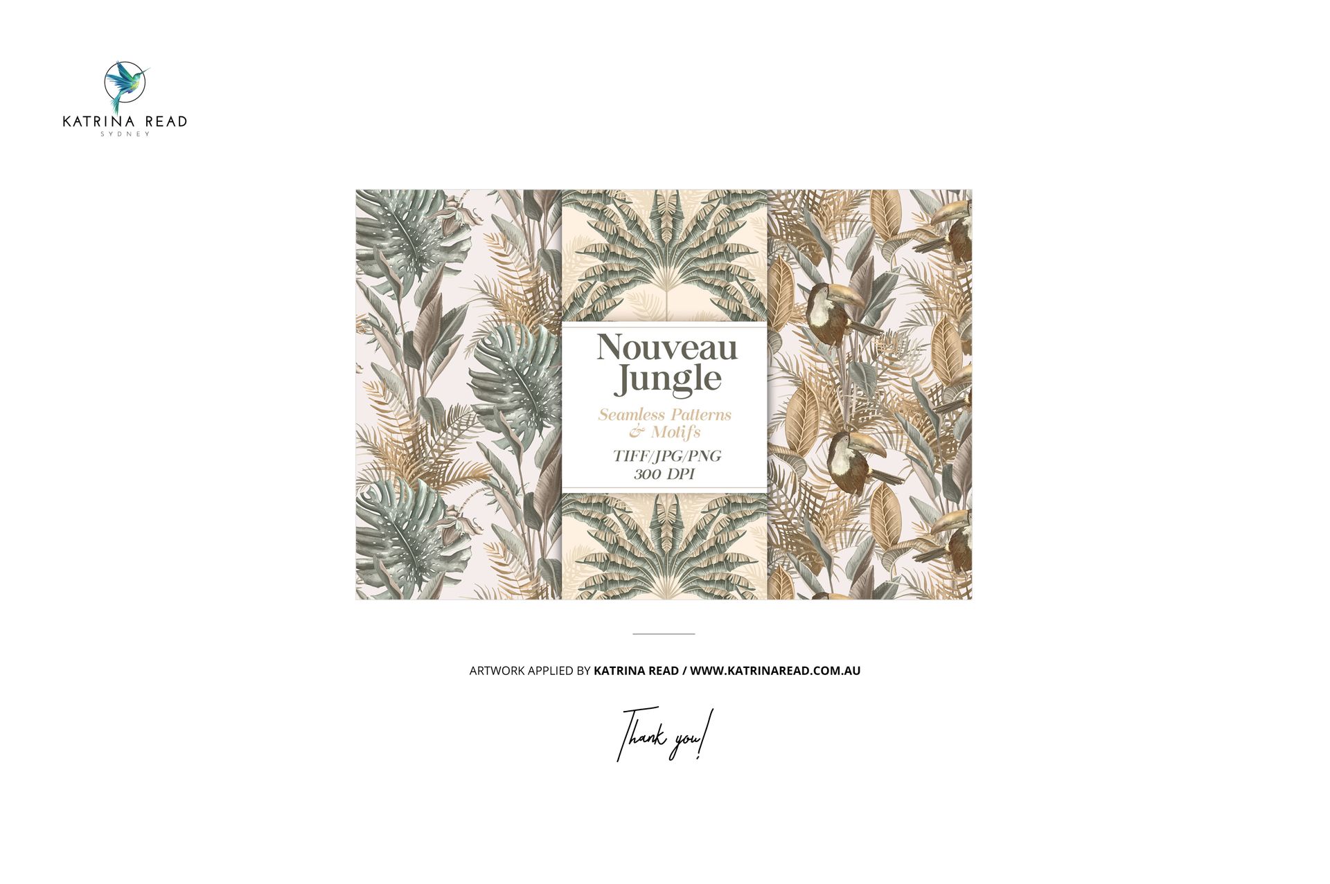 Folded fabric mockup featuring botanical patterns in green and brown tones, displayed from a front view.