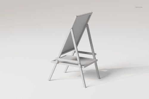 3D model of a junior art easel in light gray, shown from a rear angle on a plain white background.