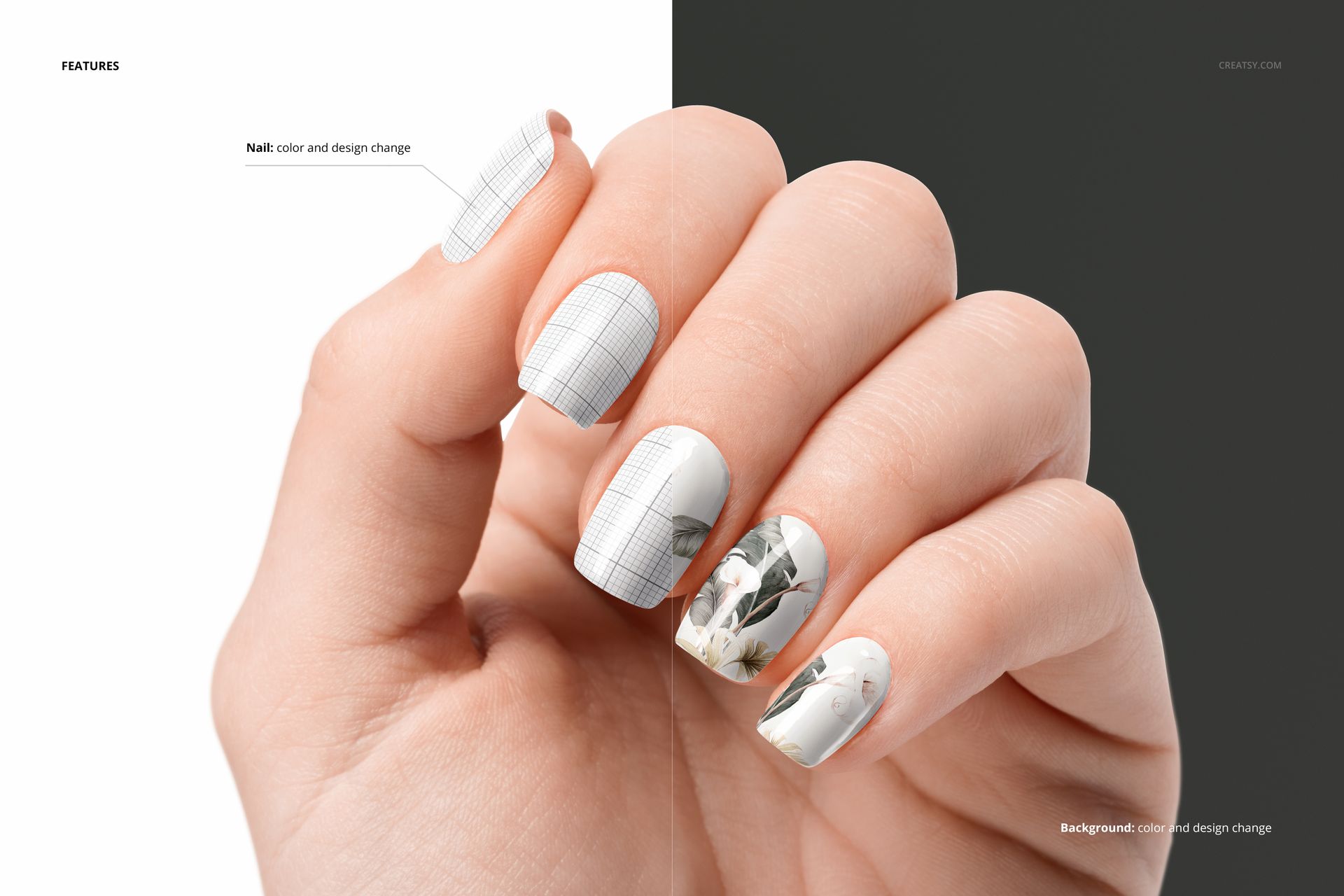Squoval Nails Mockup Set - mockup screenshot 3