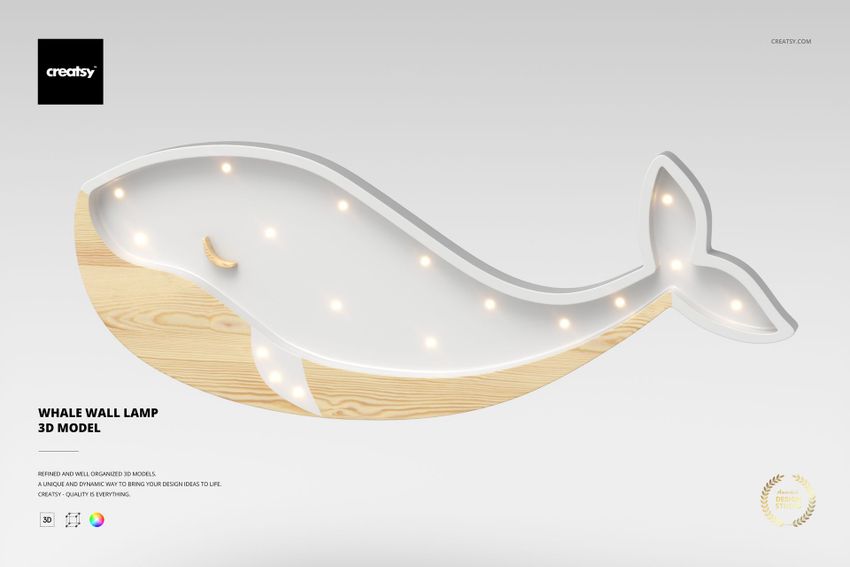 Whale Wall Lamp 3D Model - mockup screenshot 1