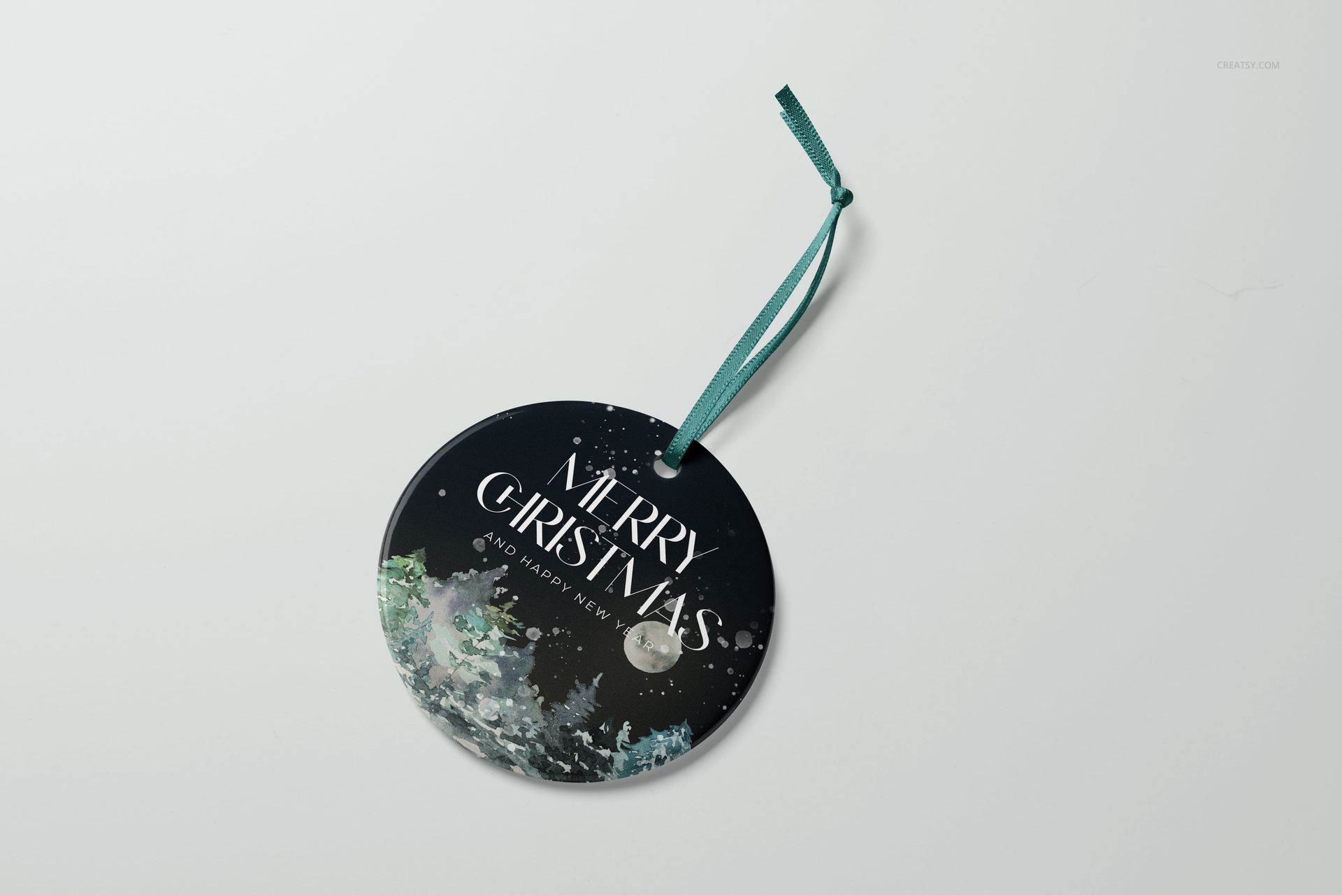 Contrado Round Shape Ceramic Christmas Ornament Mockup Set - mockup screenshot 7