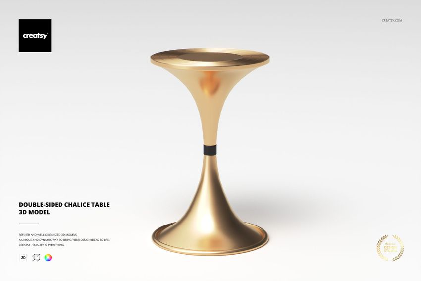 Double-Sided Chalice Table 3D Model - mockup screenshot 1