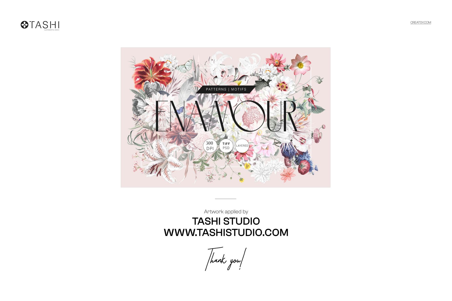Floral dinnerware set mockup with a napkin and menu, featuring pastel colors and a front view layout.