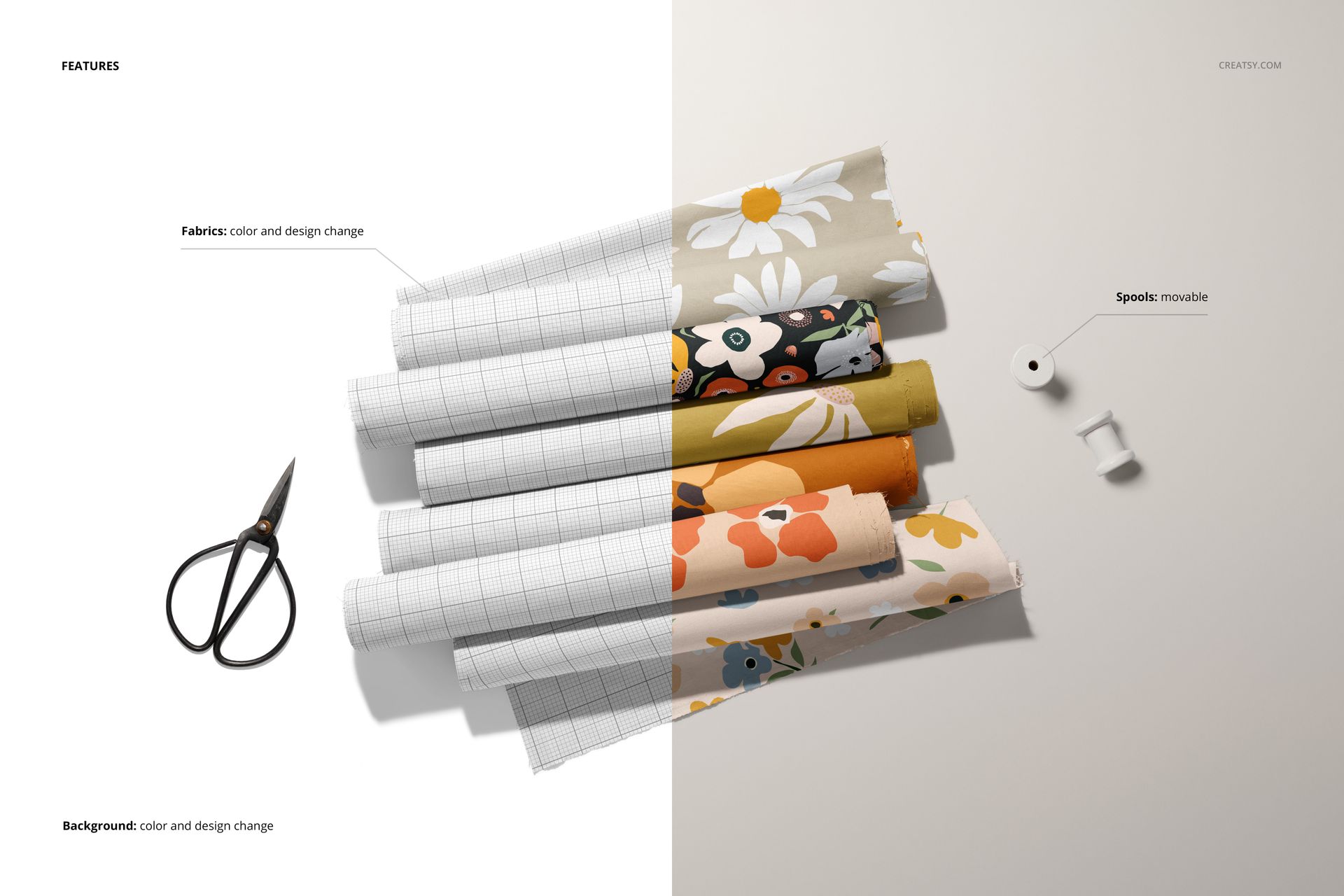 Versatile Fabric Rolls Mockup - mockup screenshot 3
