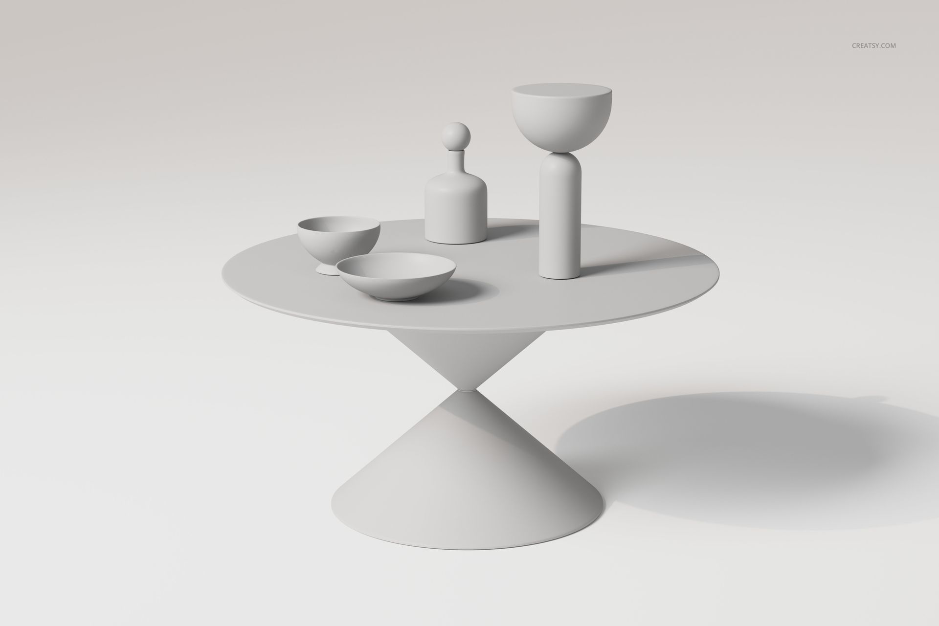 Cone Base Dining Table 3D Model - mockup screenshot 3