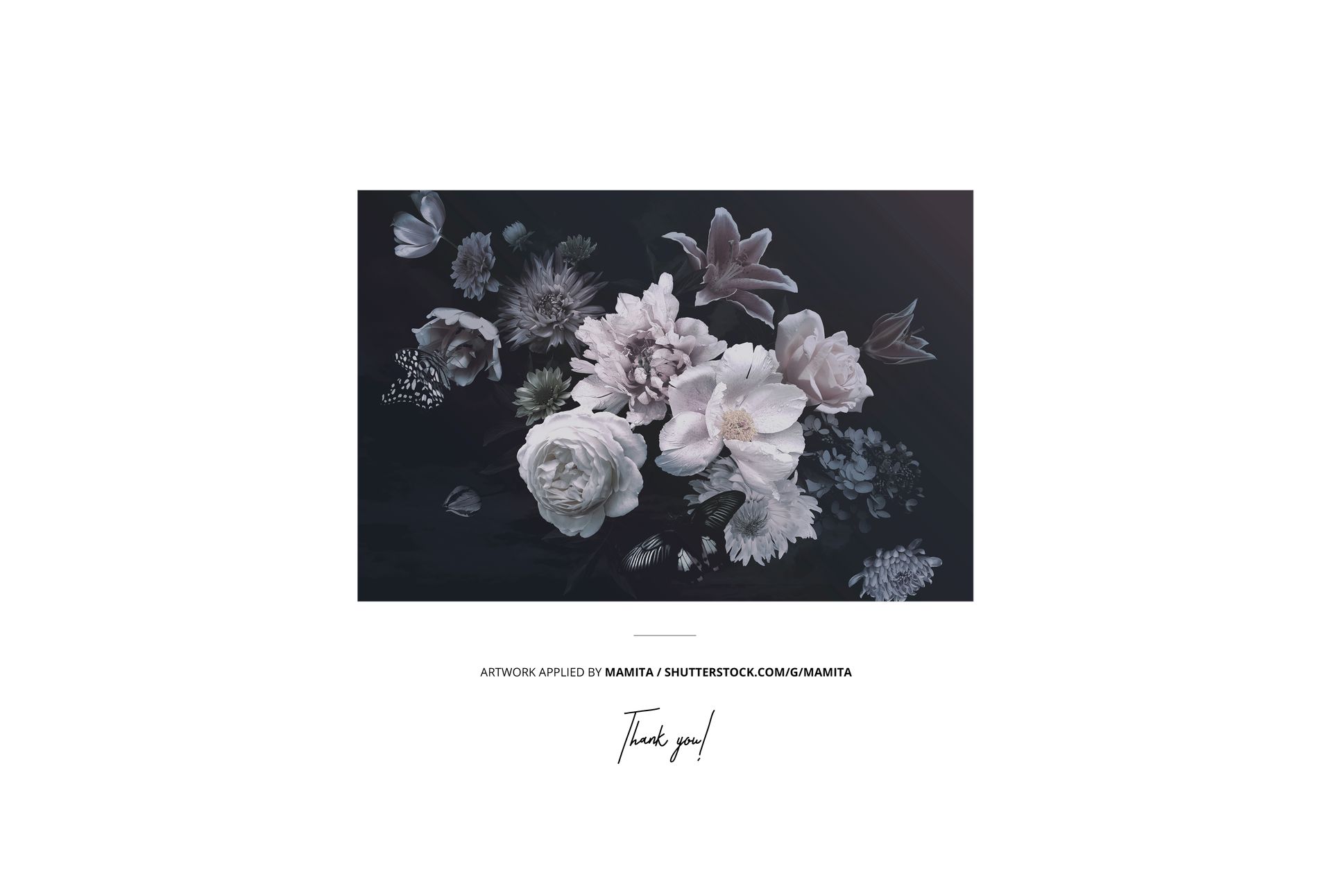 Floating square fabric mockup featuring a dark floral pattern, front view on a white background.