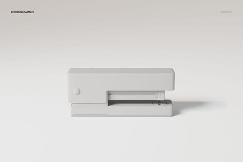 Modern desk stapler in a minimalist light gray color, shown in a side view against a plain white background.