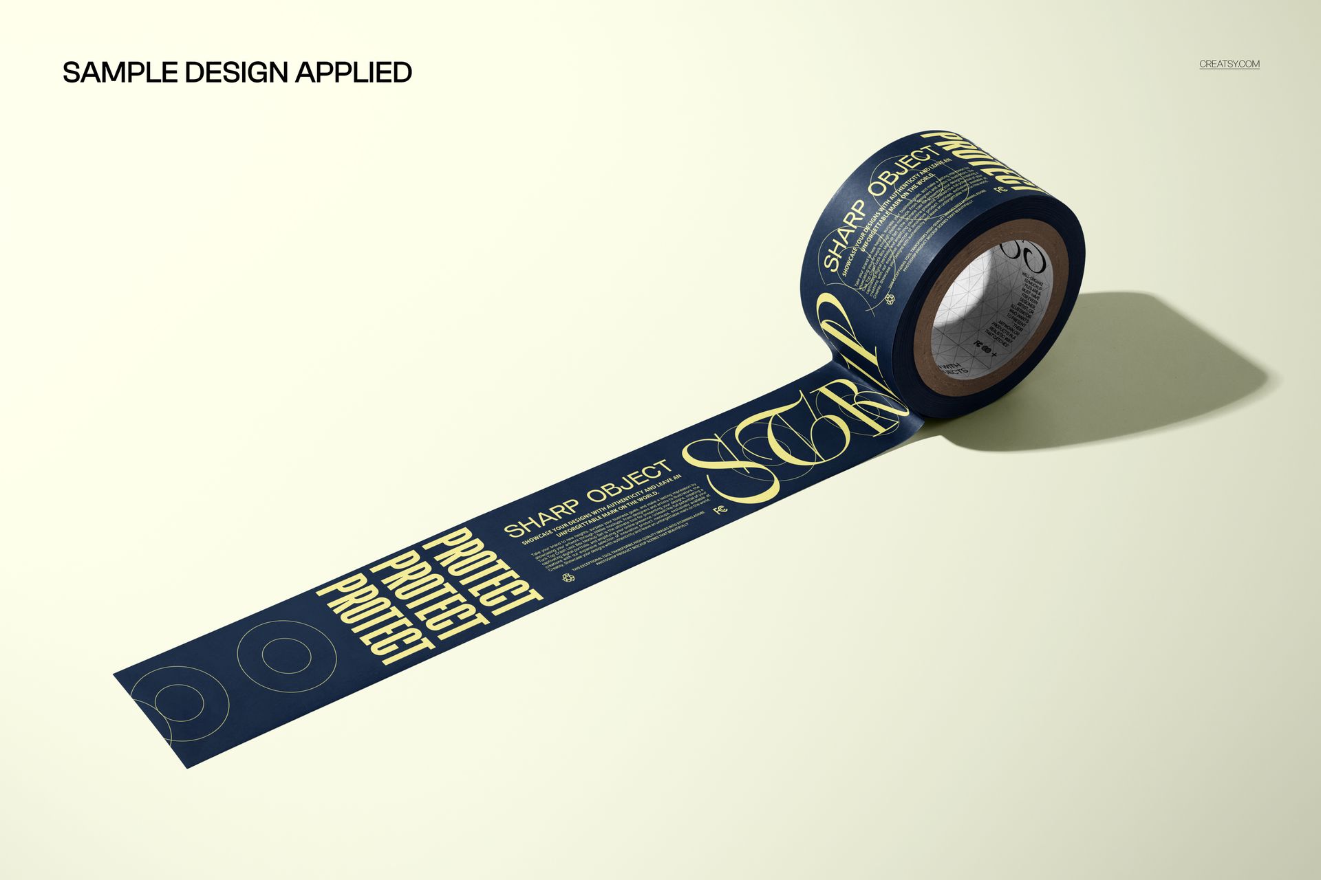 Perspective View Wide Paper Tape Roll Mockup