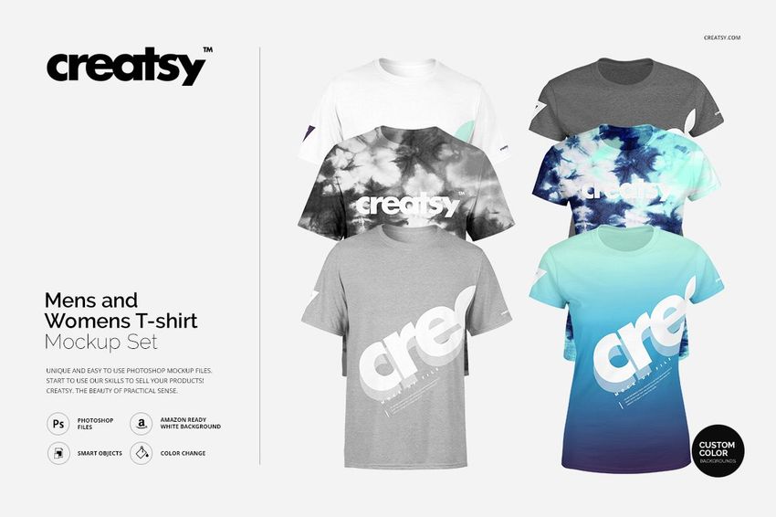 Men's and Women's T-shirt Mockup Set - mockup screenshot 1