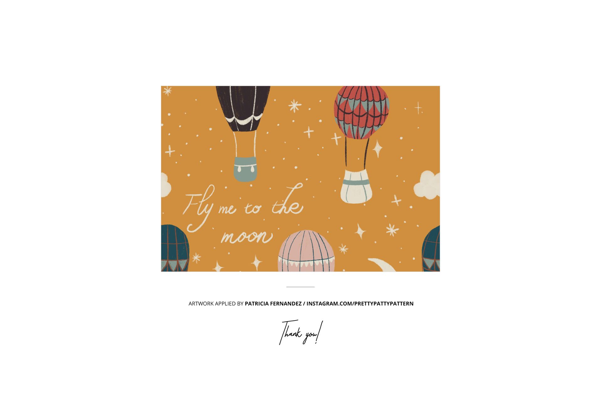 Jersey fabric mockup featuring soft folds and a whimsical hot air balloon pattern on a mustard yellow background.