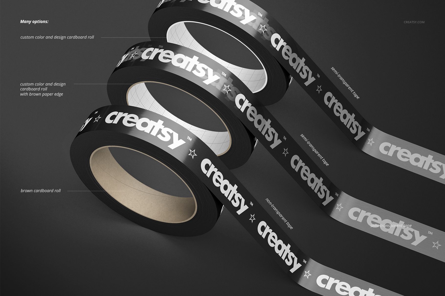 One Inch Narrow Duct Tape Mockup Set - mockup screenshot 3