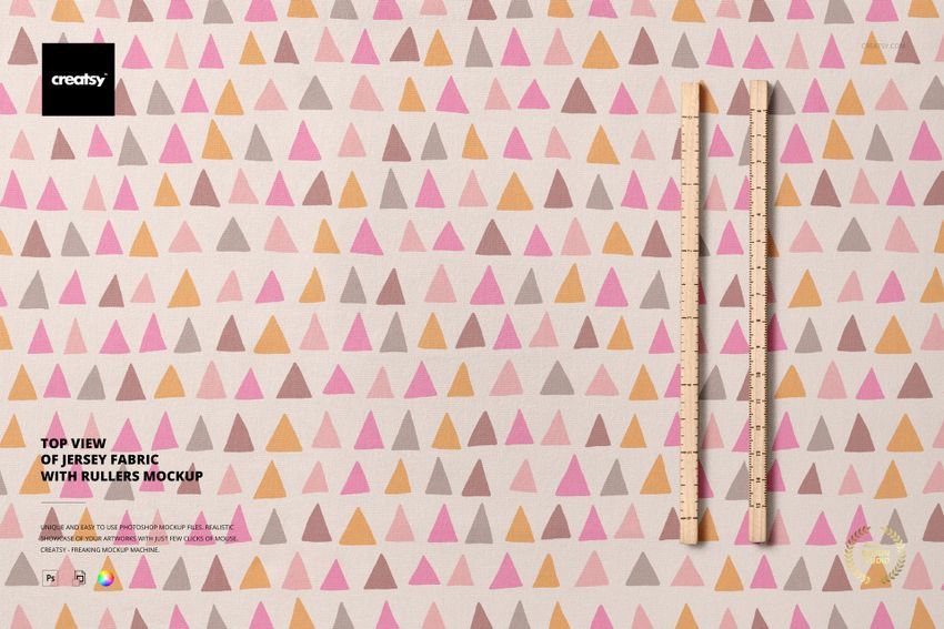 Top View of Jersey Fabric with Rullers Mockup - mockup screenshot 1