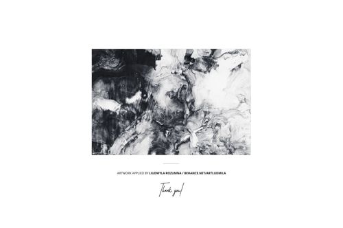 Front view of a bathroom bath curtain mockup featuring a black and white abstract marble pattern on a white background.