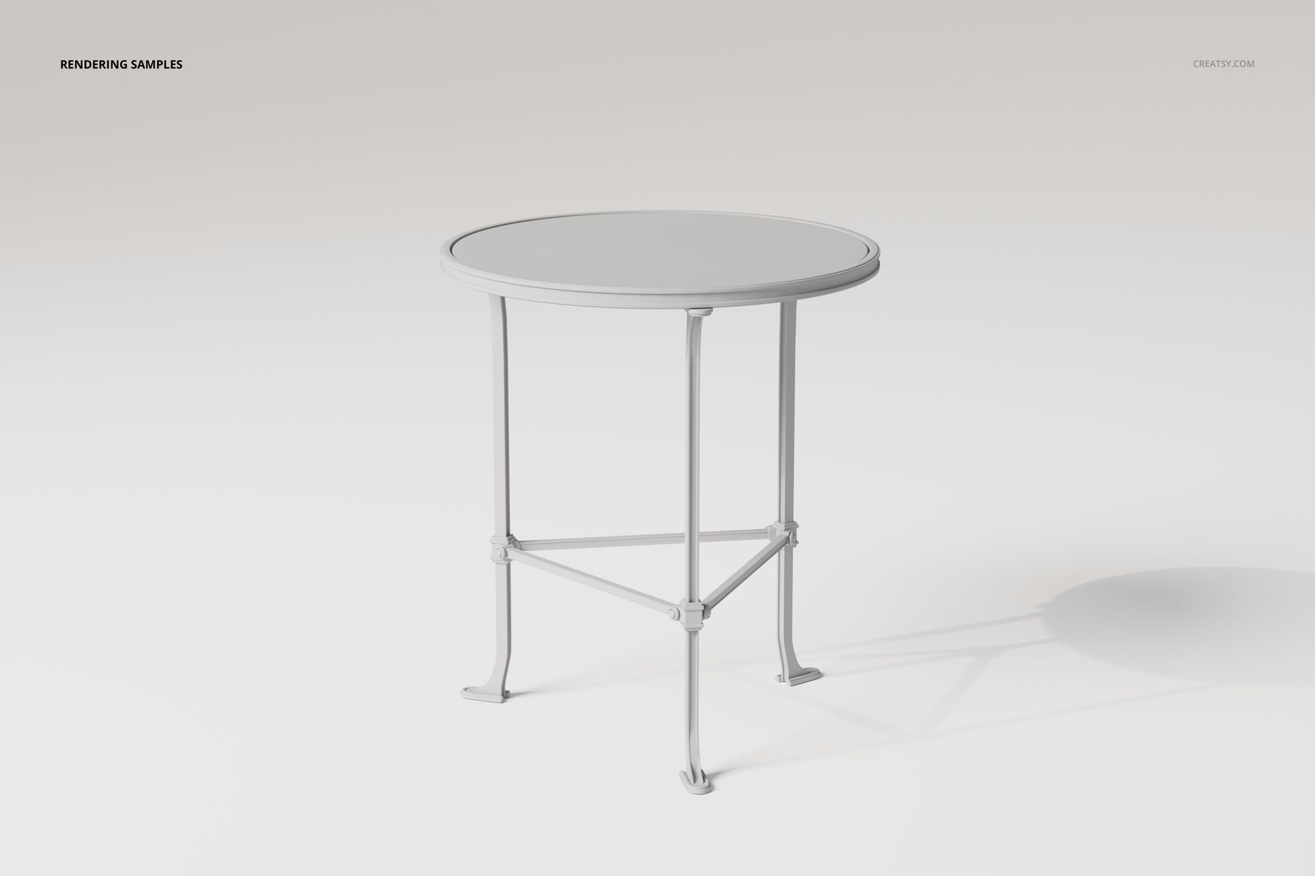 Metal & Mirror Accent Table 3D Model - mockup screenshot 2