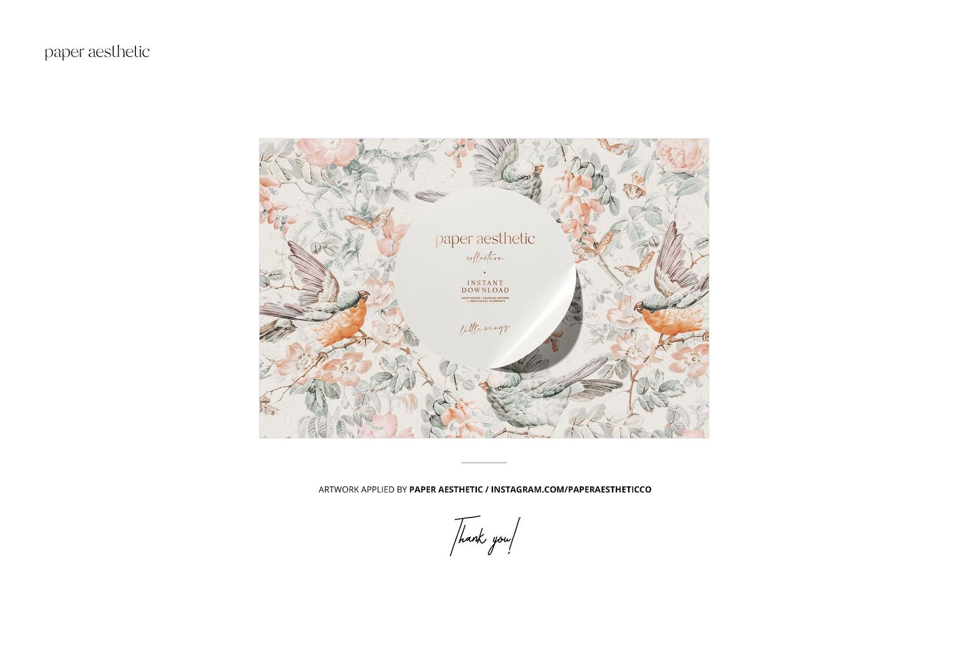 Vintage armchair mockup scene with floral wallpaper, soft window light, and a fluted lampshade in a cozy reading corner.