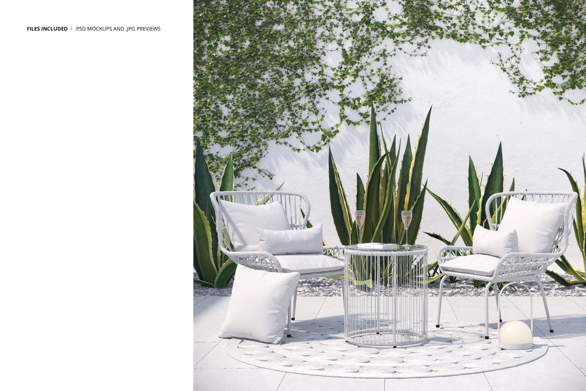 Outdoor Furniture Set with Cushions Mockup - mockup screenshot 2