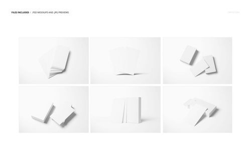 Set of blank tarot card mockups displayed in six arrangements on a white background, showing various perspectives.