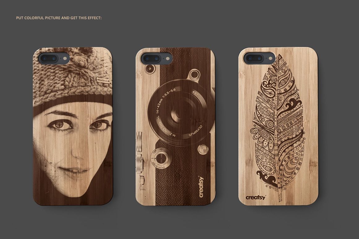 Wooden Phone Case Mockup Set - mockup screenshot 6