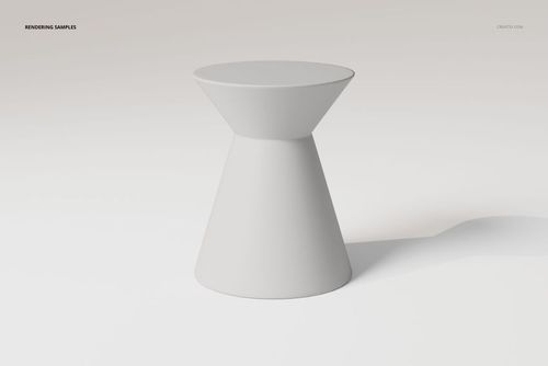 Modern hourglass end table with smooth matte surface, shown in a minimal front view against a light background.
