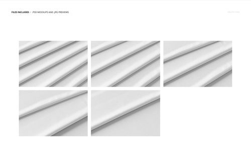 Fabric mockup set featuring white cloth layers with subtle shadows, viewed from above and at an angle.