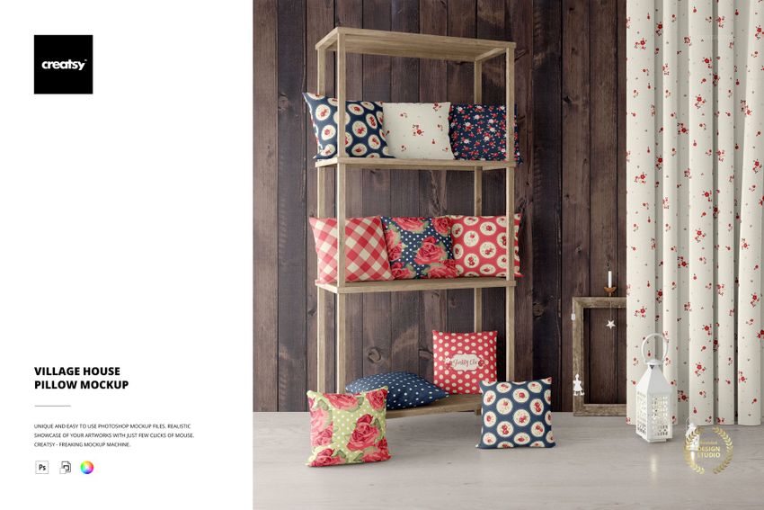 Cottagecore House Pillow Mockup - mockup screenshot 1