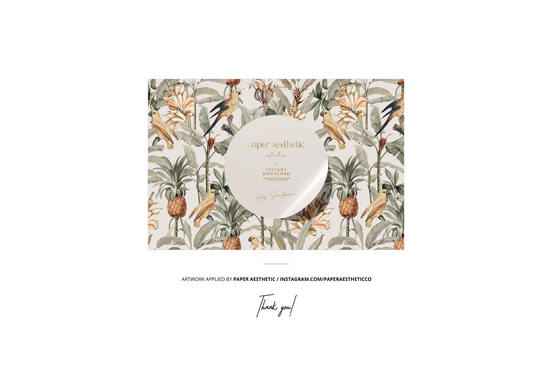 Rectangular cotton market tote bag mockup with tropical botanical pattern, shown from the front on a white background.