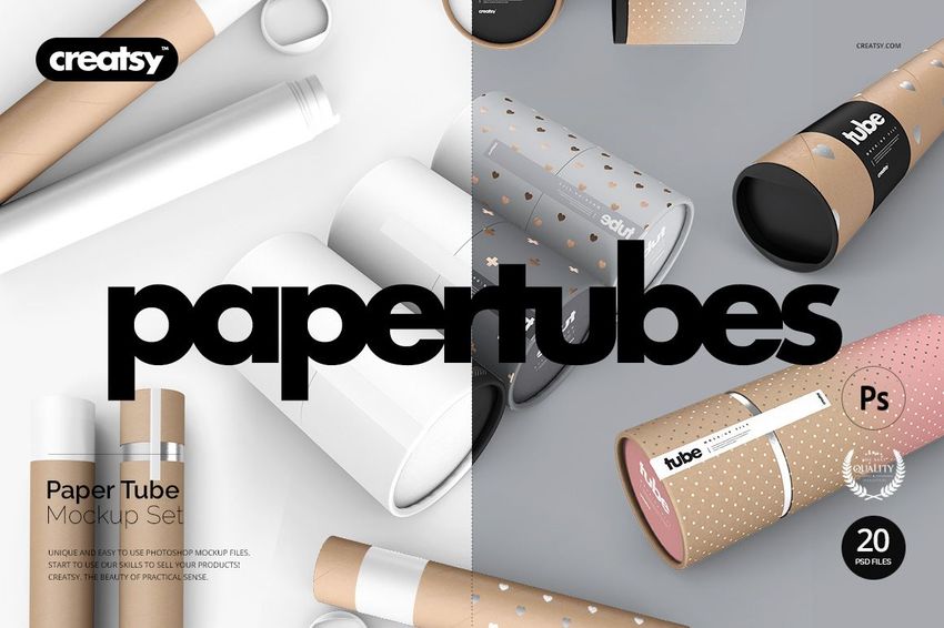 Paper Tube Mockup Set - mockup screenshot 1