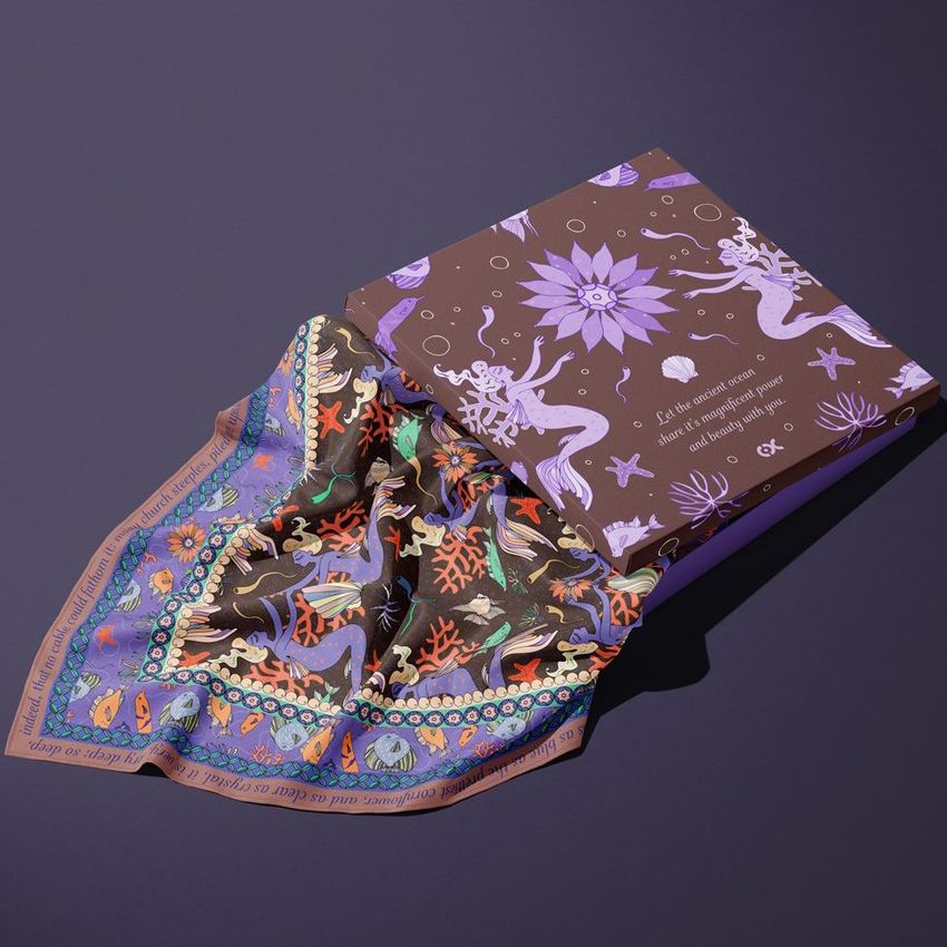 The Little Mermaid Silk Scarf by Elena Khatsieva - Files in Use example