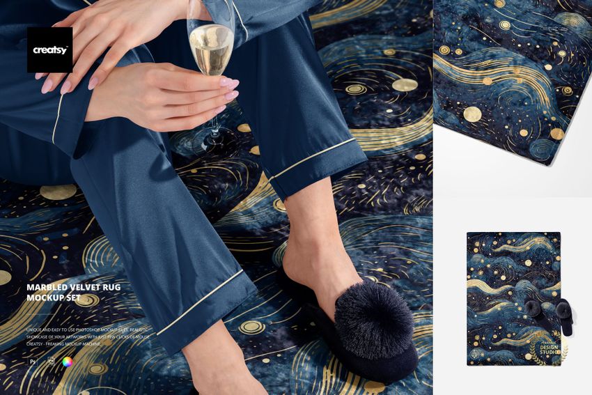 Marbled Velvet Rug Mockup Set - mockup screenshot 1