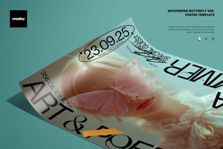 Whispering Butterfly Veil Poter Template - mockup screenshot 1