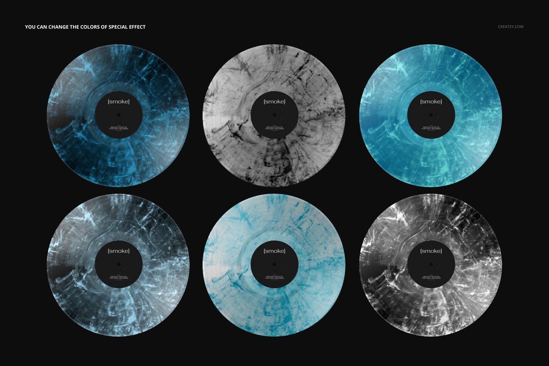 Smoke Effect Vinyl Record & Cover v.2 Mockup - mockup screenshot 4