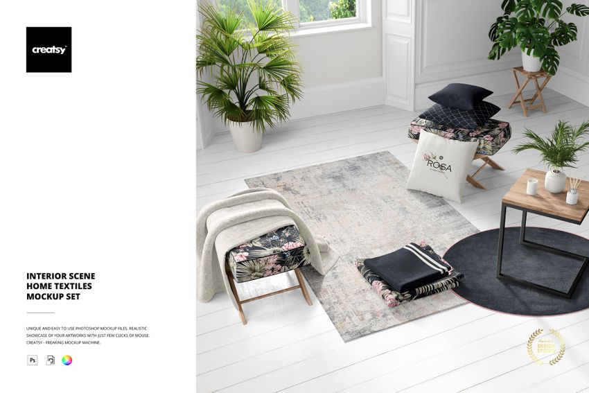 Interior Scene Home Textiles Mockup Set - mockup screenshot 1