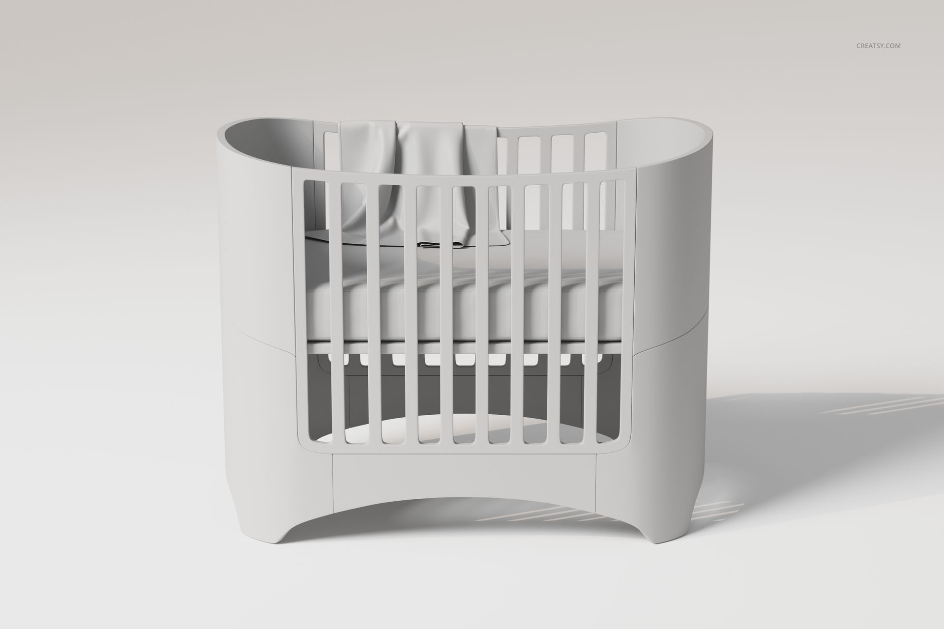 Crib with Small Baby Blanket 3D Model - mockup screenshot 5