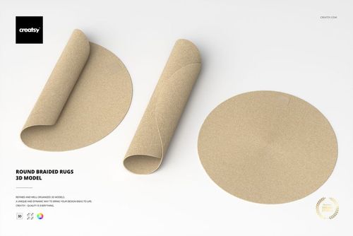 Round Braided Rugs 3D Model - mockup preview 1