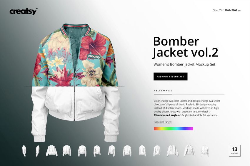 Women's Bomber Jacket Mockup Set vol. 2 - mockup screenshot 1