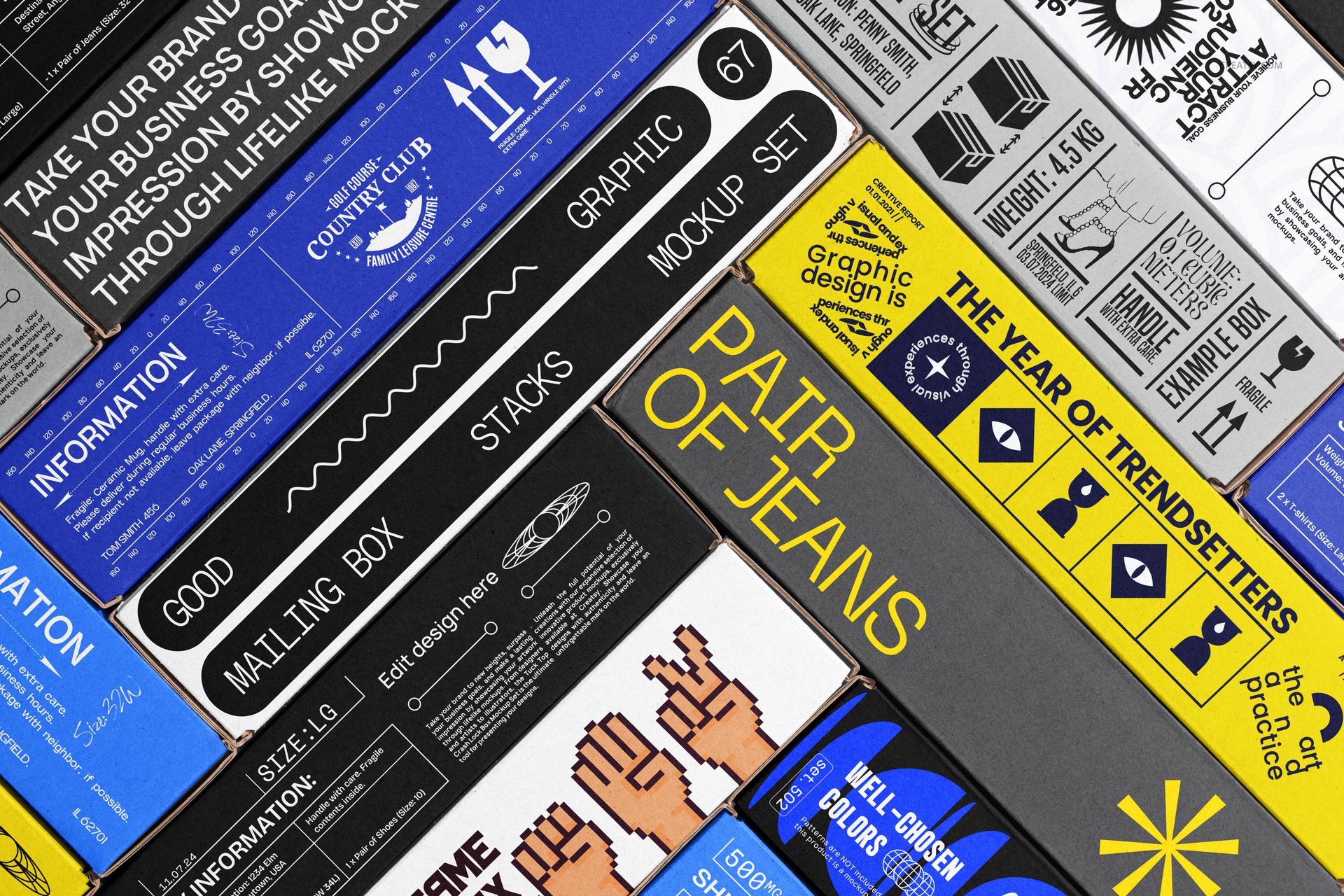 Postal Mailing Box Mockup Set (stacks &groups) - mockup screenshot 6