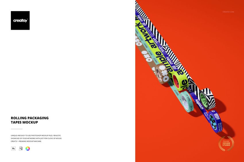 Rolling Packaging Tapes Mockup - mockup screenshot 1