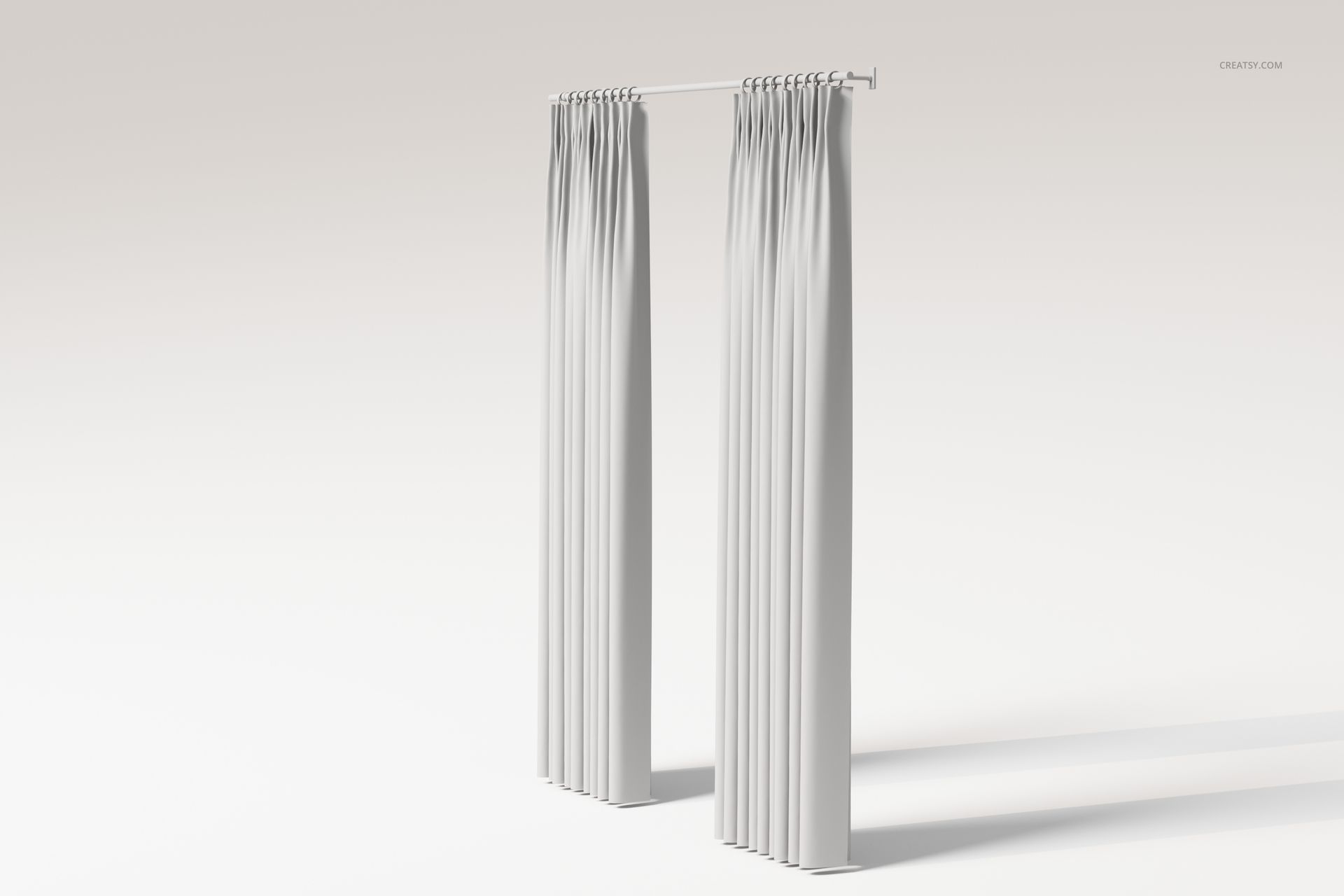 French Pleat Curtains 3D Model - mockup screenshot 3