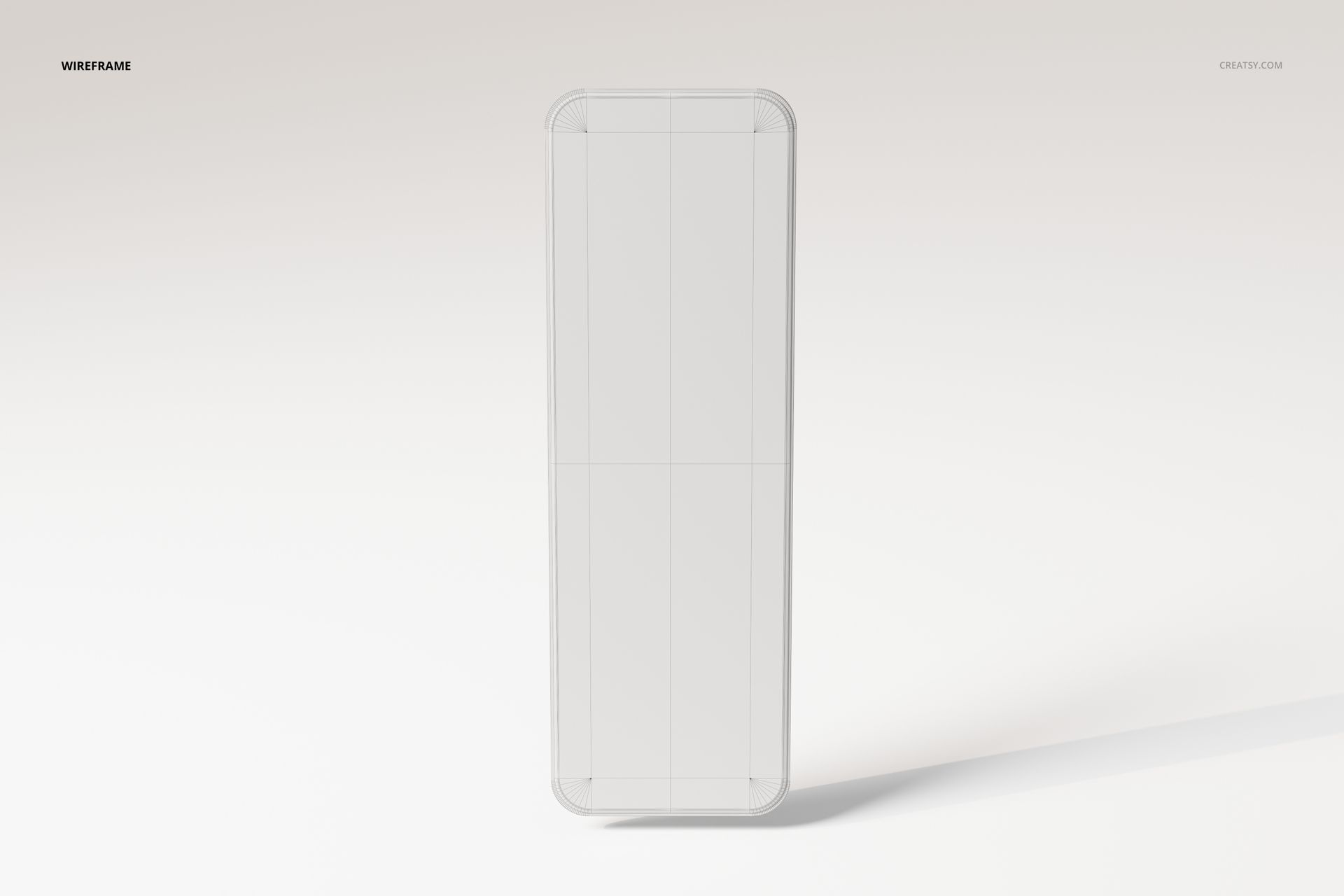 Rectangular wall mirror with rounded corners shown from the front, featuring a simple minimalist design on a light background.