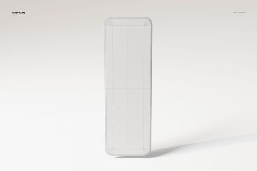 Rectangular wall mirror with rounded corners shown from the front, featuring a simple minimalist design on a light background.