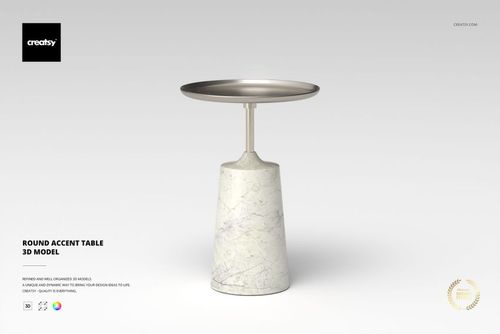 Round Accent Table 3D Model - mockup preview 1